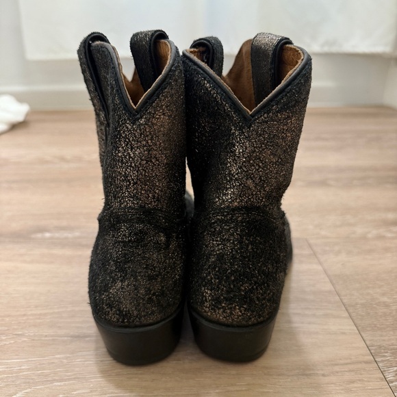 FRYE Leather Pull-On Boots Billy Short Metallic Gold Size 6B - Picture 3 of 10